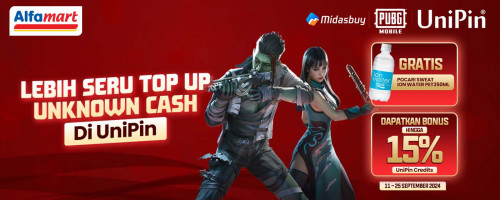 Lebih Seru Top Up Unknown Cash di UniPin dan Bayar di Alfamart, Gratis Pocari Sweat Ion + Bonus 15% UniPin Credits